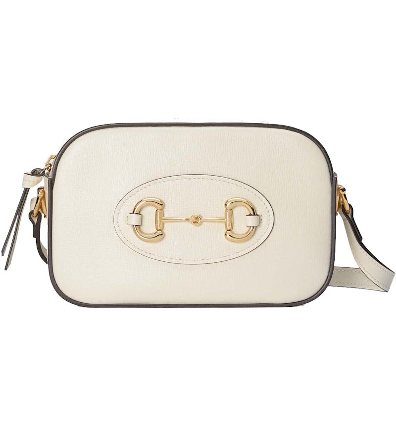 Gucci Horsebit 1955 Small Camera Shoulder Bag White in Leather
