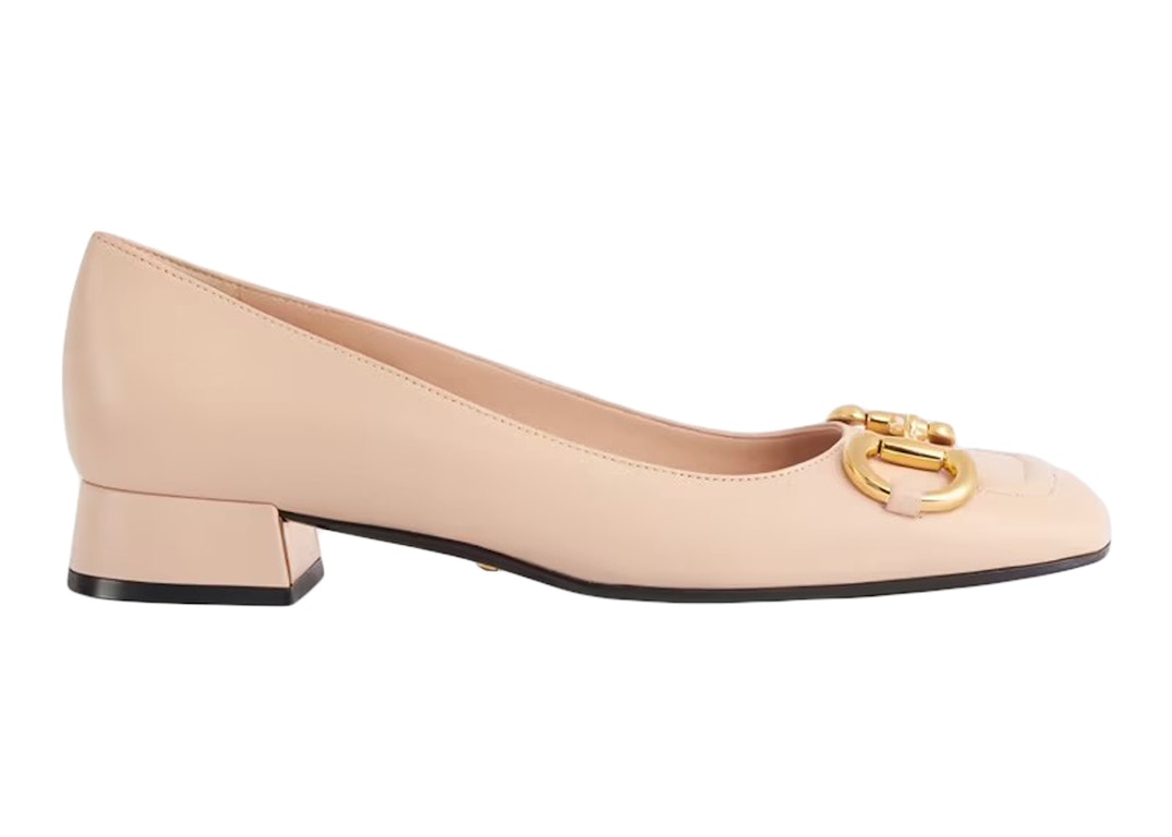 Pre-owned Gucci Horsebit Ballet Flat Light Pink Leather In Light Pink/gold