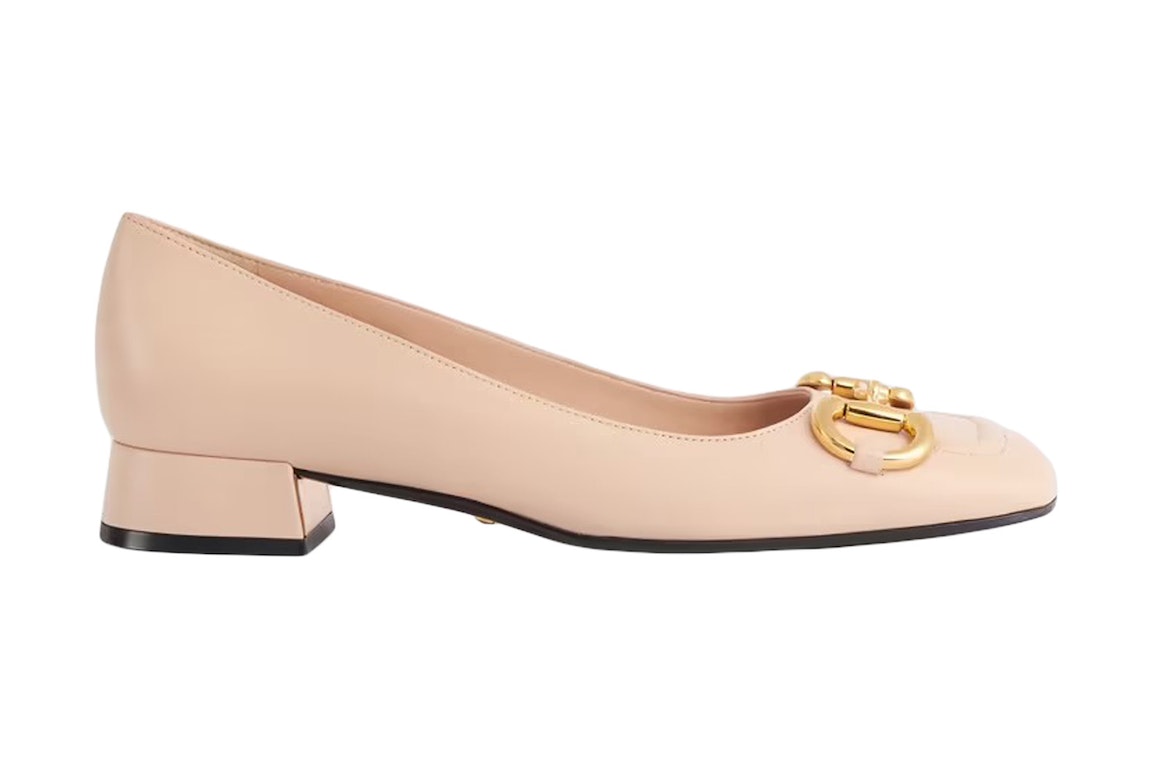 Pre-owned Gucci Horsebit Ballet Flat Light Pink Leather In Light Pink/gold