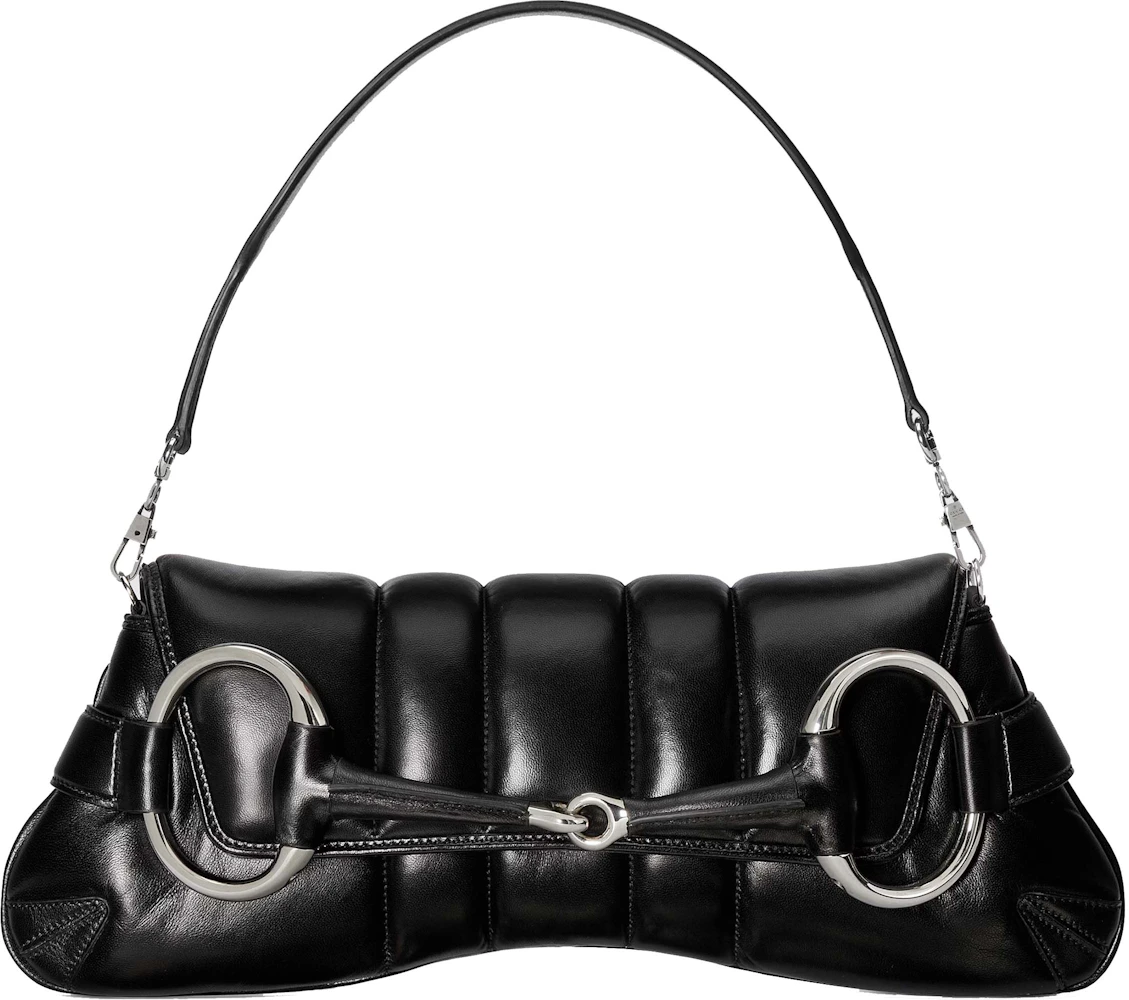 Gucci Horsebit Chain medium shoulder bag in grey leather