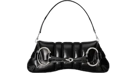 Gucci Horsebit Chain Medium Shoulder Bag Black
