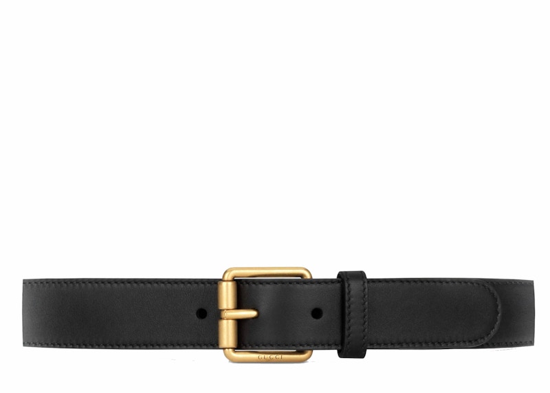 Gucci Horsebit Leather Belt 1 Width Black in Leather with Antique Brass