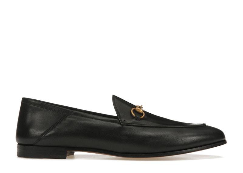 Gucci Horsebit Slip On Loafer Gold-Tone Black Leather (Women's 