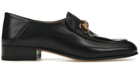 Gucci Horsebit Slip On Loafer Gold-Tone Black Leather (Women's)