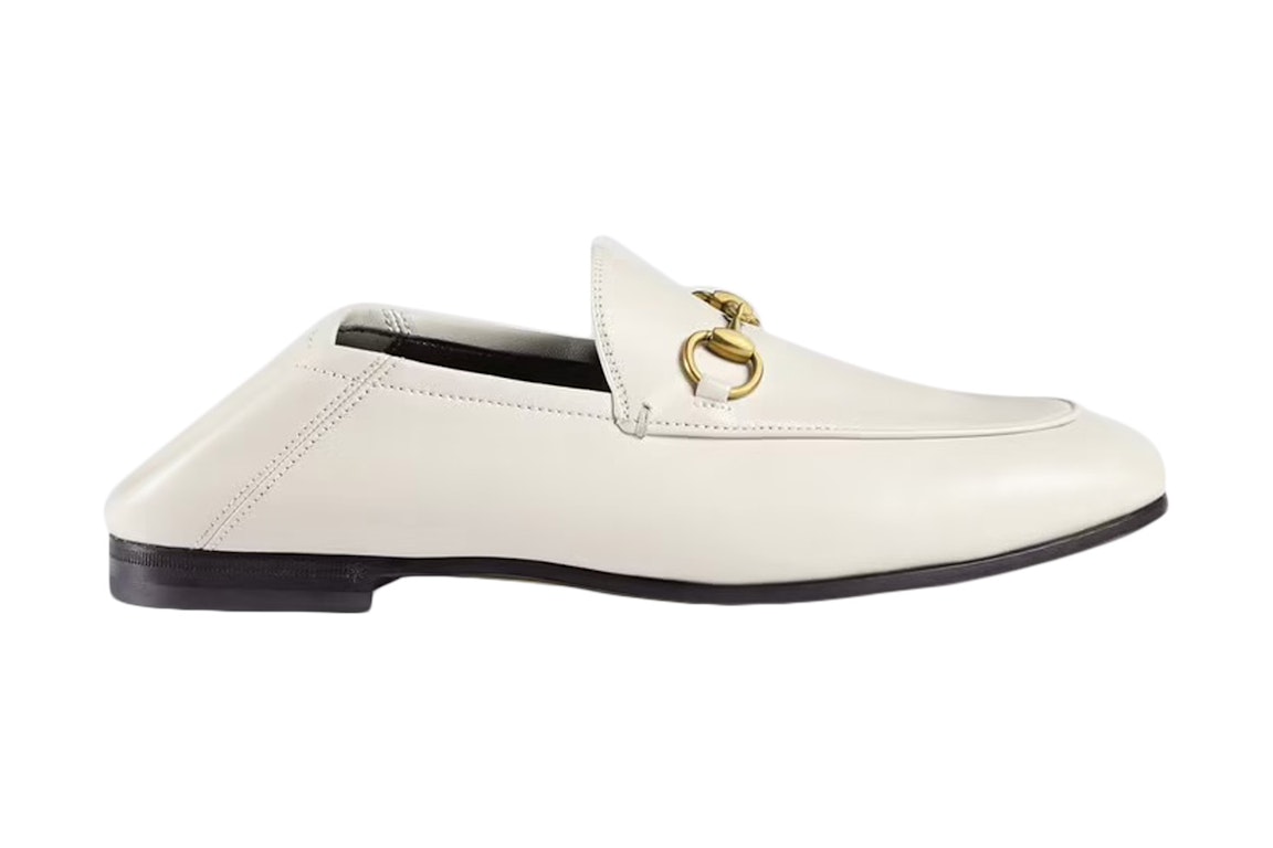 Pre-owned Gucci Horsebit Slip On Loafer White Leather In White/gold