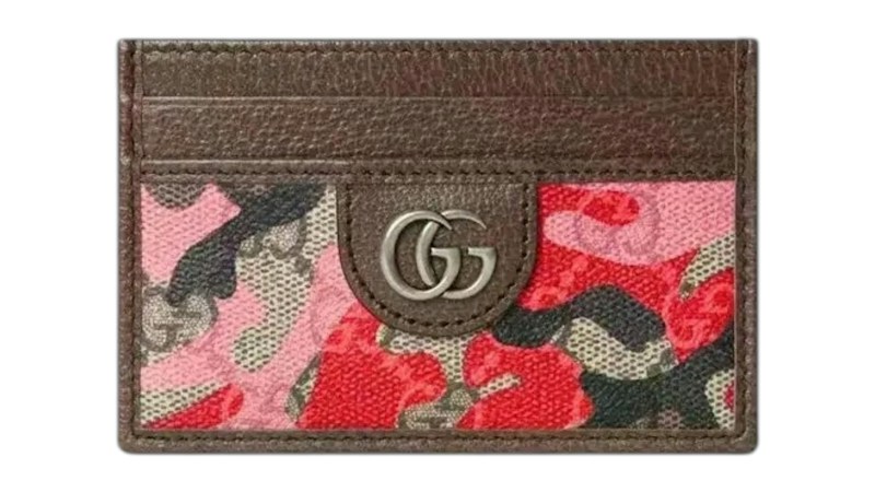 Gucci Icon Camouflage Cardholder Brown/Red
