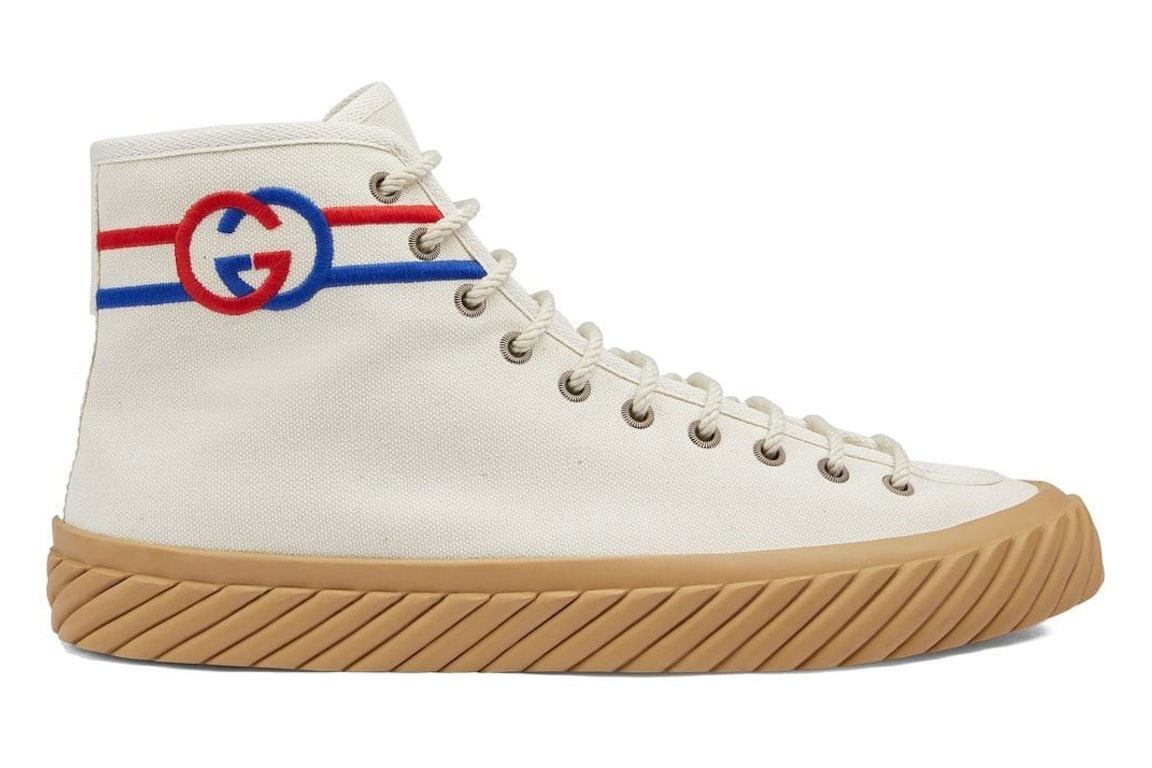Pre-owned Gucci Interlock G High-top Sneaker White Red Blue