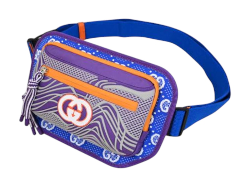Pre-owned Gucci Interlock Gg Monogram Belt Bag In Blue