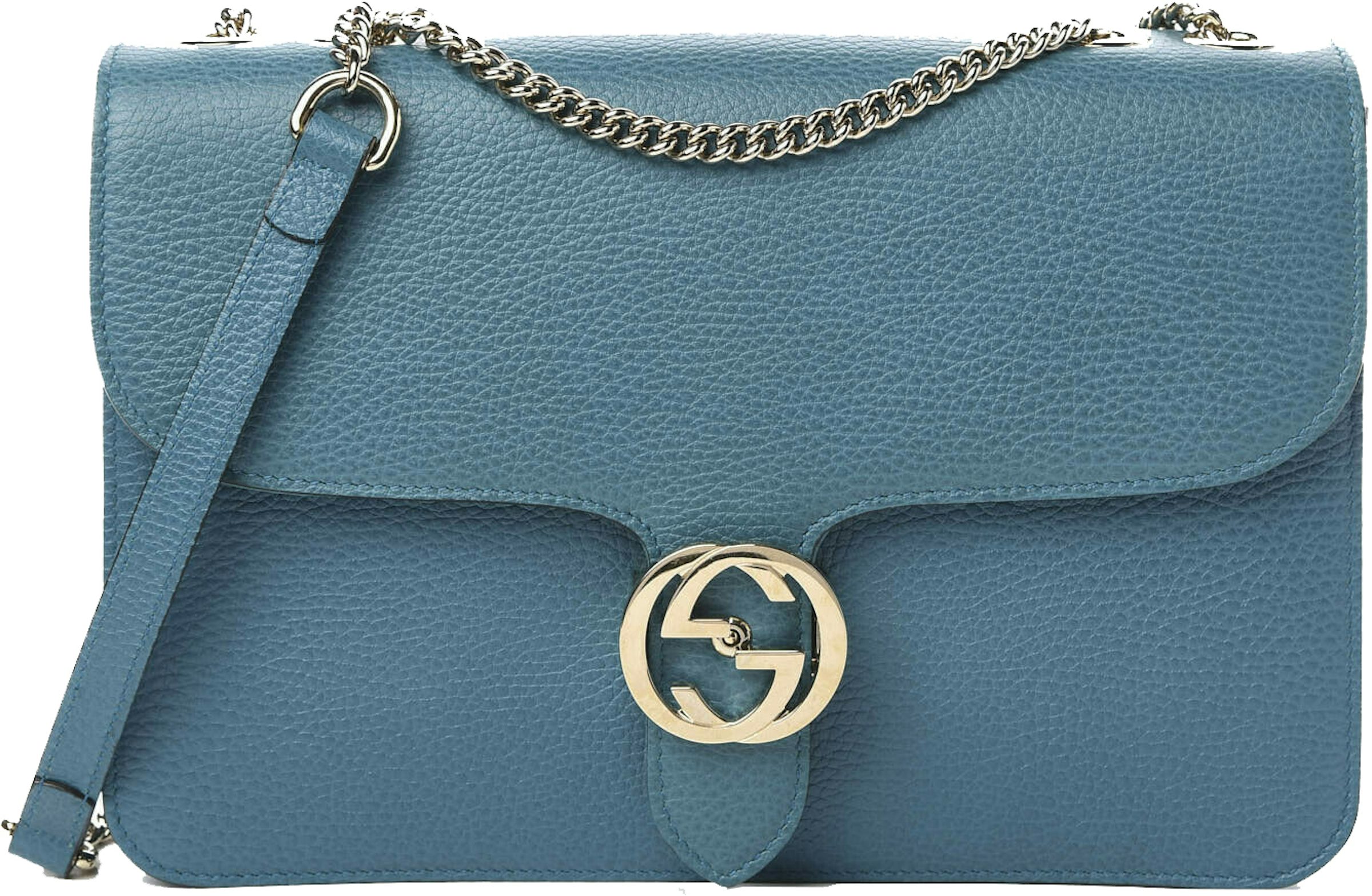 Gucci Light Blue Leather Interlocking G Shoulder Bag Gucci