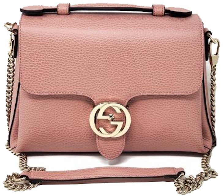 GUCCI Dollar Calfskin Small Interlocking G Shoulder Bag Soft Pink |  FASHIONPHILE