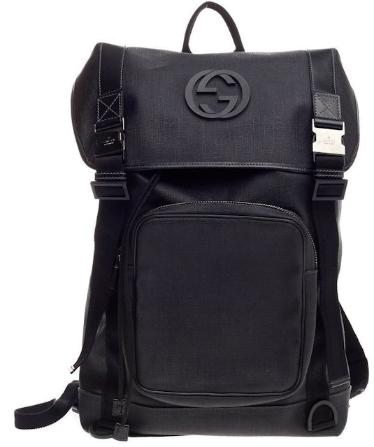 Black GG coated-canvas backpack, Gucci