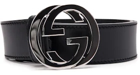 Gucci Interlocking GG Silver-tone Belt Black