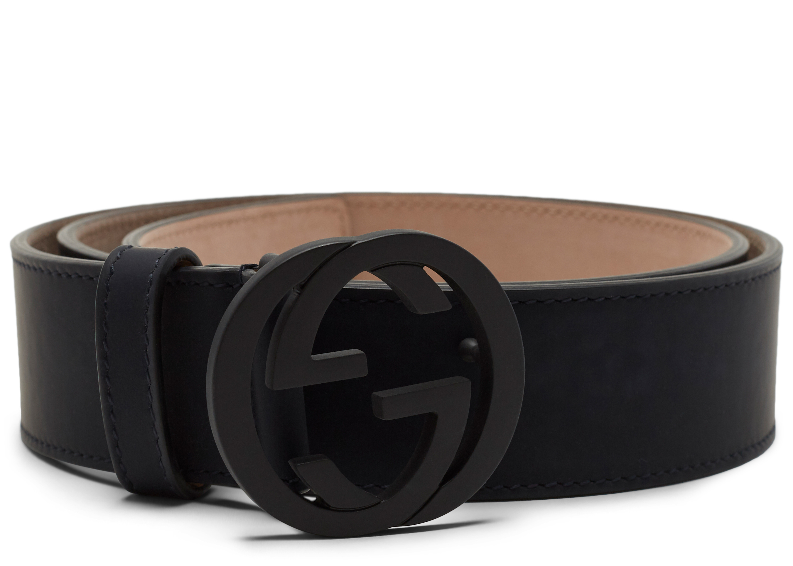 leather belt with interlocking g buckle