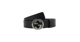 Gucci Interlocking G Belt Palladium Buckle Black