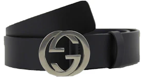 Gucci Interlocking G Belt Palladium Buckle Black