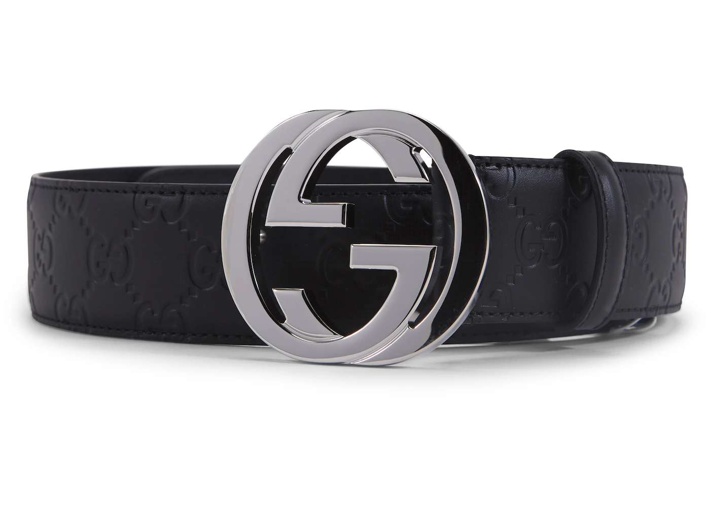 Gucci Interlocking G Belt Signature Guccissima Black in Leather with ...