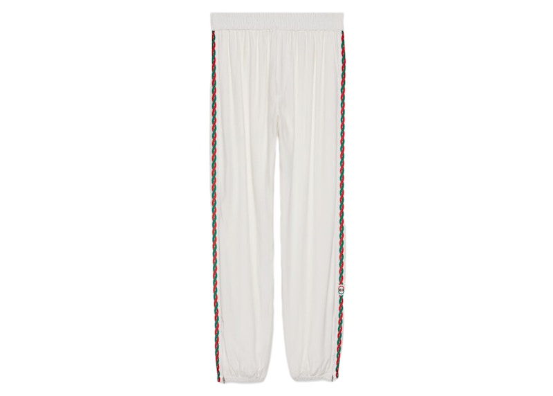 Pre-owned Gucci Men's  Interlocking G Embroidery Track Pants In White