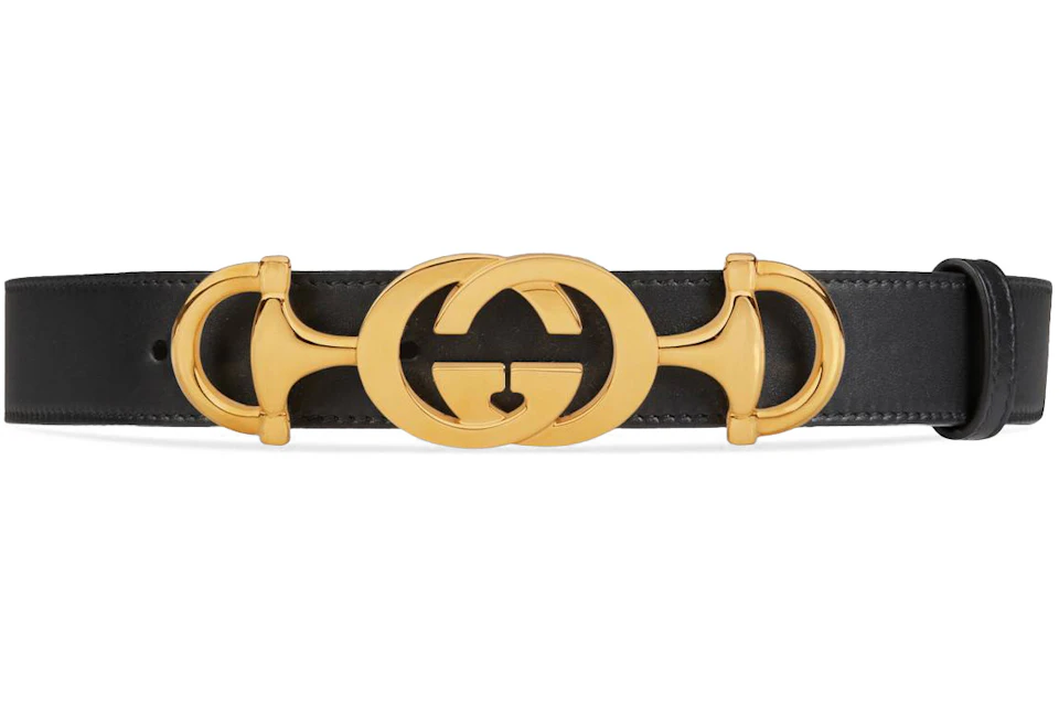 Gucci Interlocking G Horsebit Belt Leather Black