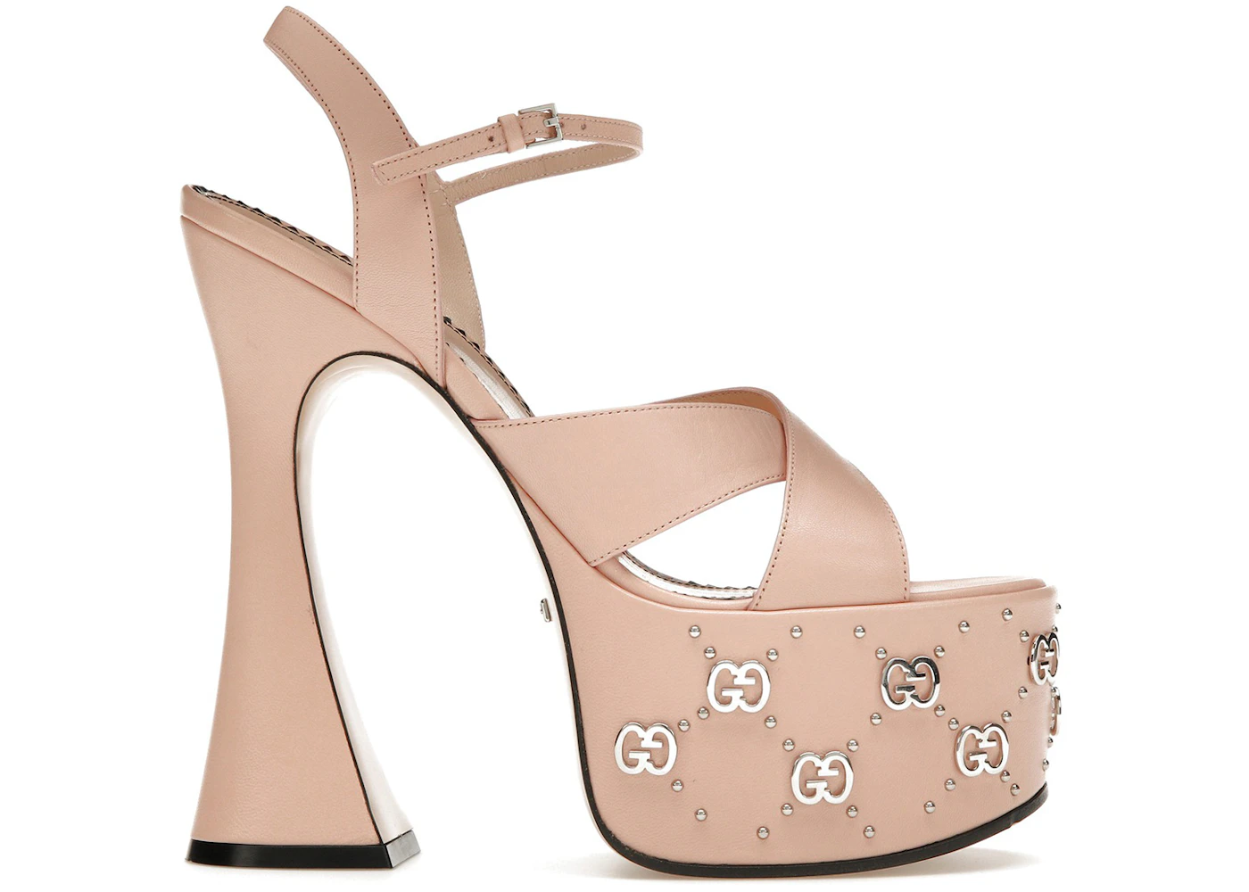 Gucci Sandali con plateau in pelle Incrocio G Rosa (donna