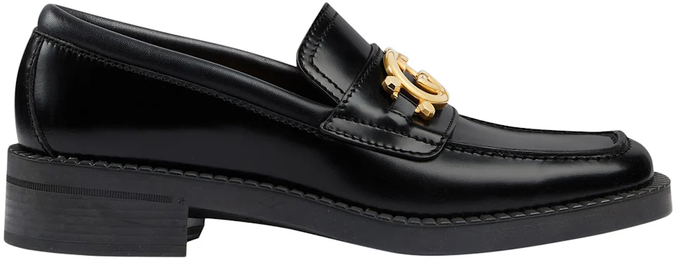Gucci Interlocking G Loafers Black Leather - 701791 10R60 1000 - GB