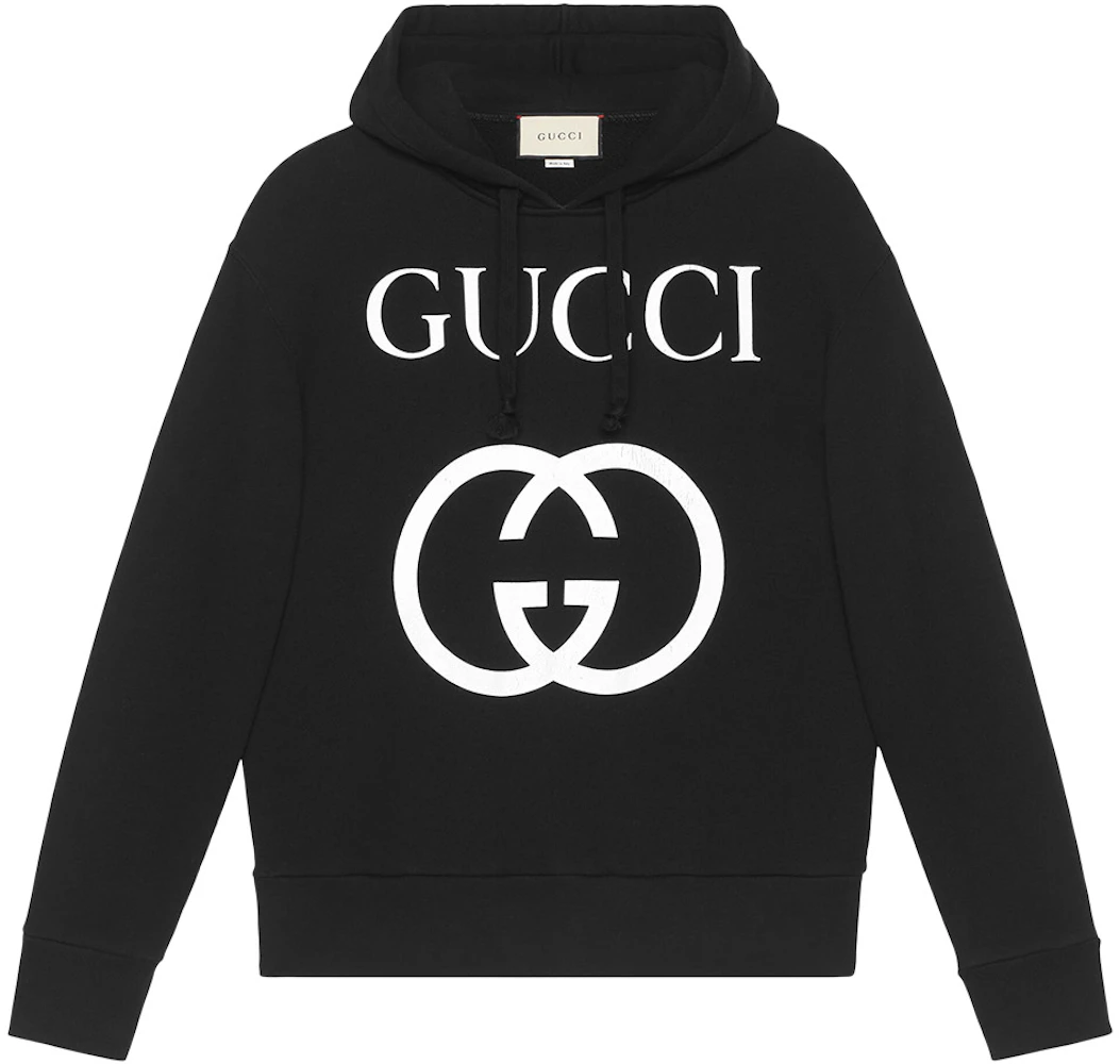 Gucci Interlocking G Oversize Fit Hoodie Black/White Men's - FW22 - US