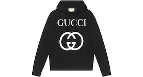 Gucci Interlocking G Oversize Fit Hoodie Black/White