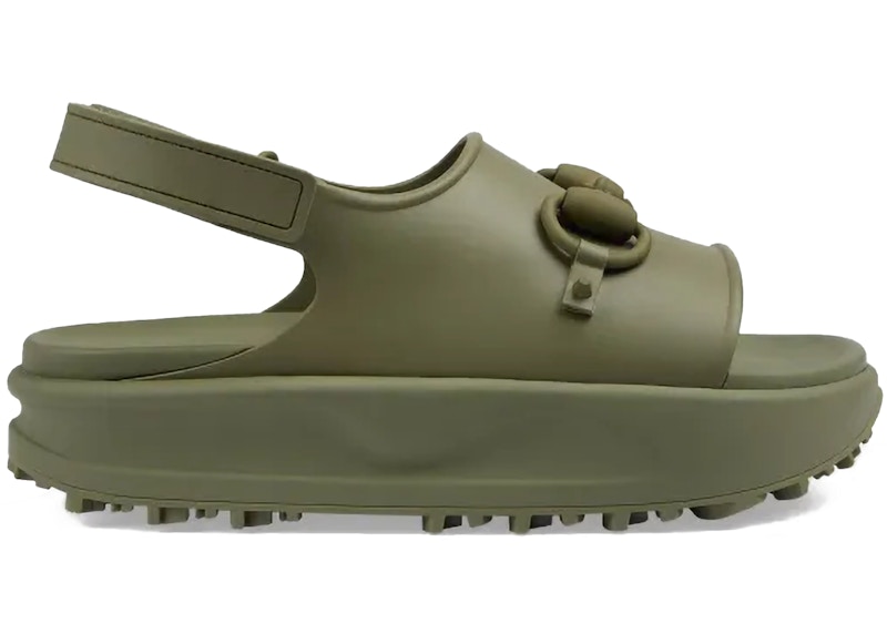 Sandalia Gucci Interlocking G Platform Verde