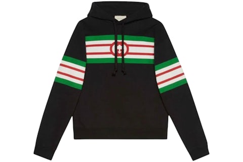Gucci Interlocking G Print Hoodie Black/Green Hombre SS25 US