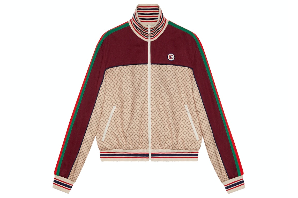 Pre-owned Gucci Interlocking G Print Jersey Jacket Beige