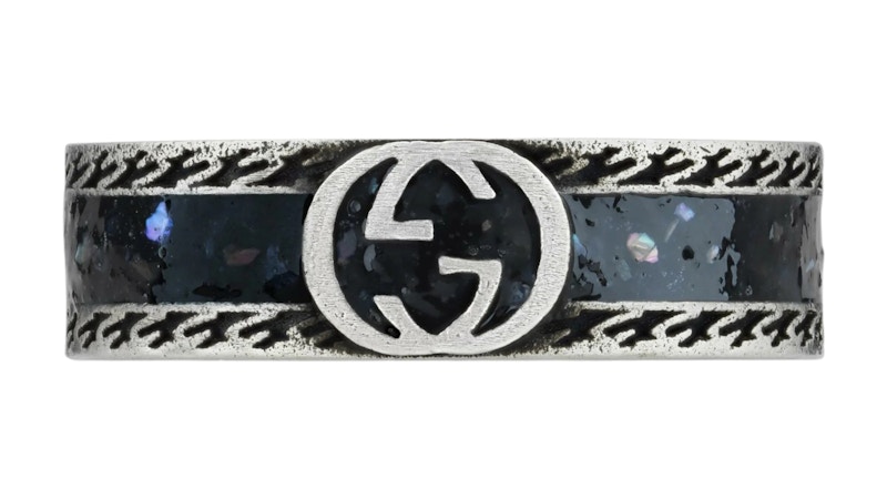 Gucci Interlocking G Ring Black Aged