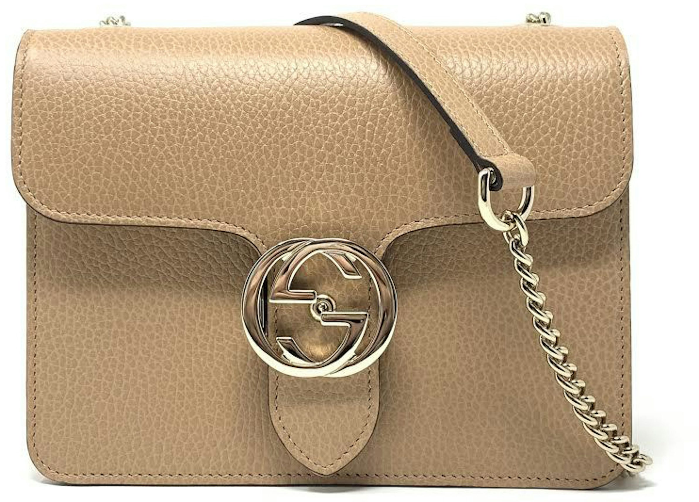 Gucci Interlocking GG GM bag in beige leather - DOWNTOWN UPTOWN Genève