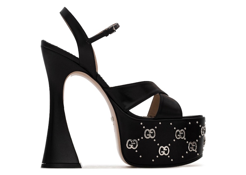 Pre-owned Gucci Interlocking G Studs Sandals (women's) Sneakers In Black