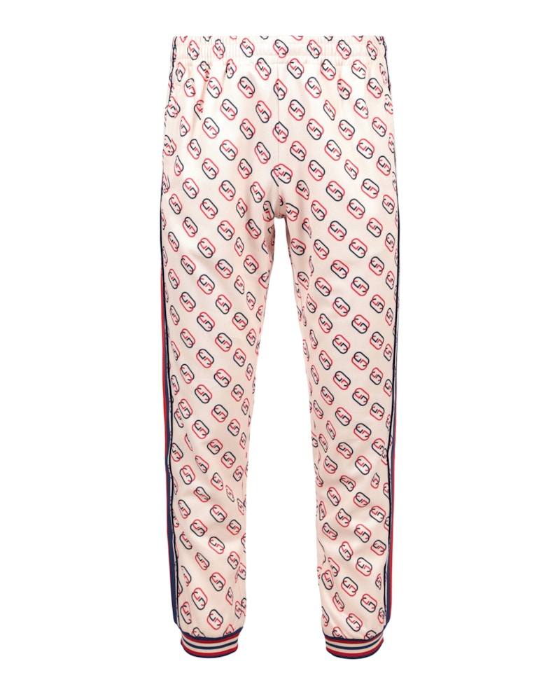 Pre-owned Gucci Men's  Interlocking Gg Joggers In Ivory In White