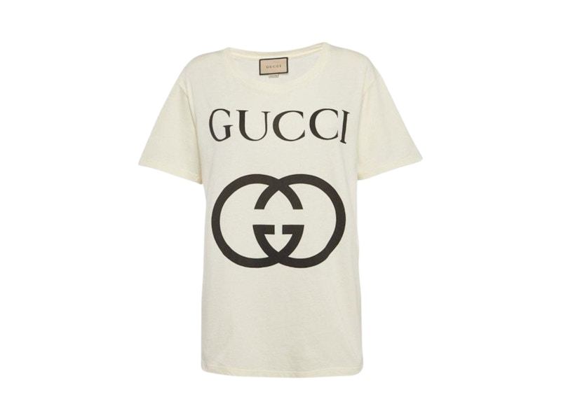 【GUCCI】お買得★INTERLOCKING G ロゴ Tシャツ Gucci Interlocking GG Logo Printed T-shirt Natural Men's - US