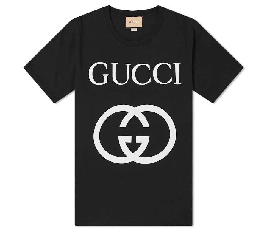 Pre-owned Gucci Interlocking Gg Print T-shirt Black Ivory