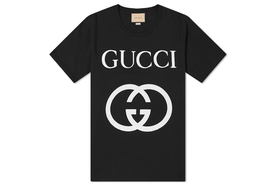 Pre-owned Gucci Interlocking Gg Print T-shirt Black Ivory