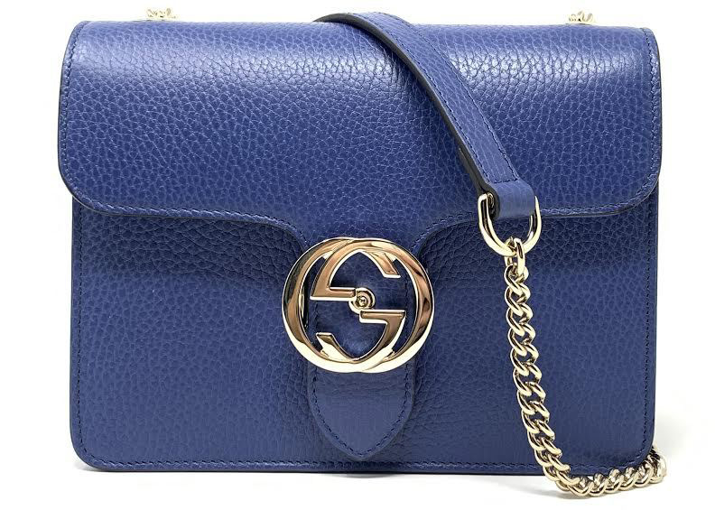 Gucci Interlocking G Shoulder Bag Blue 