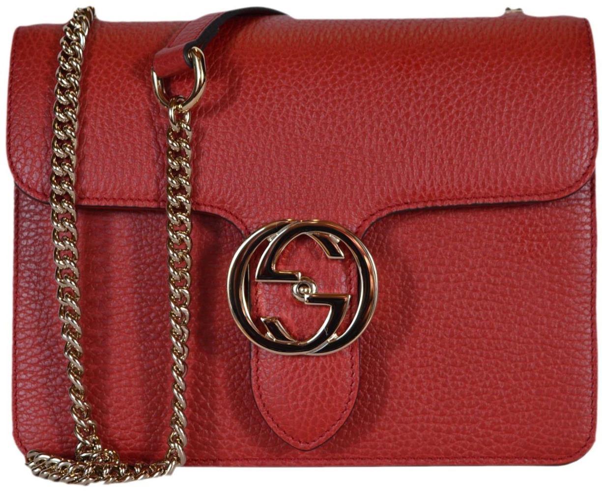 Gucci Red Small Dollar Interlocking G Crossbody Leather Pony-style calfskin  ref.865203 - Joli Closet