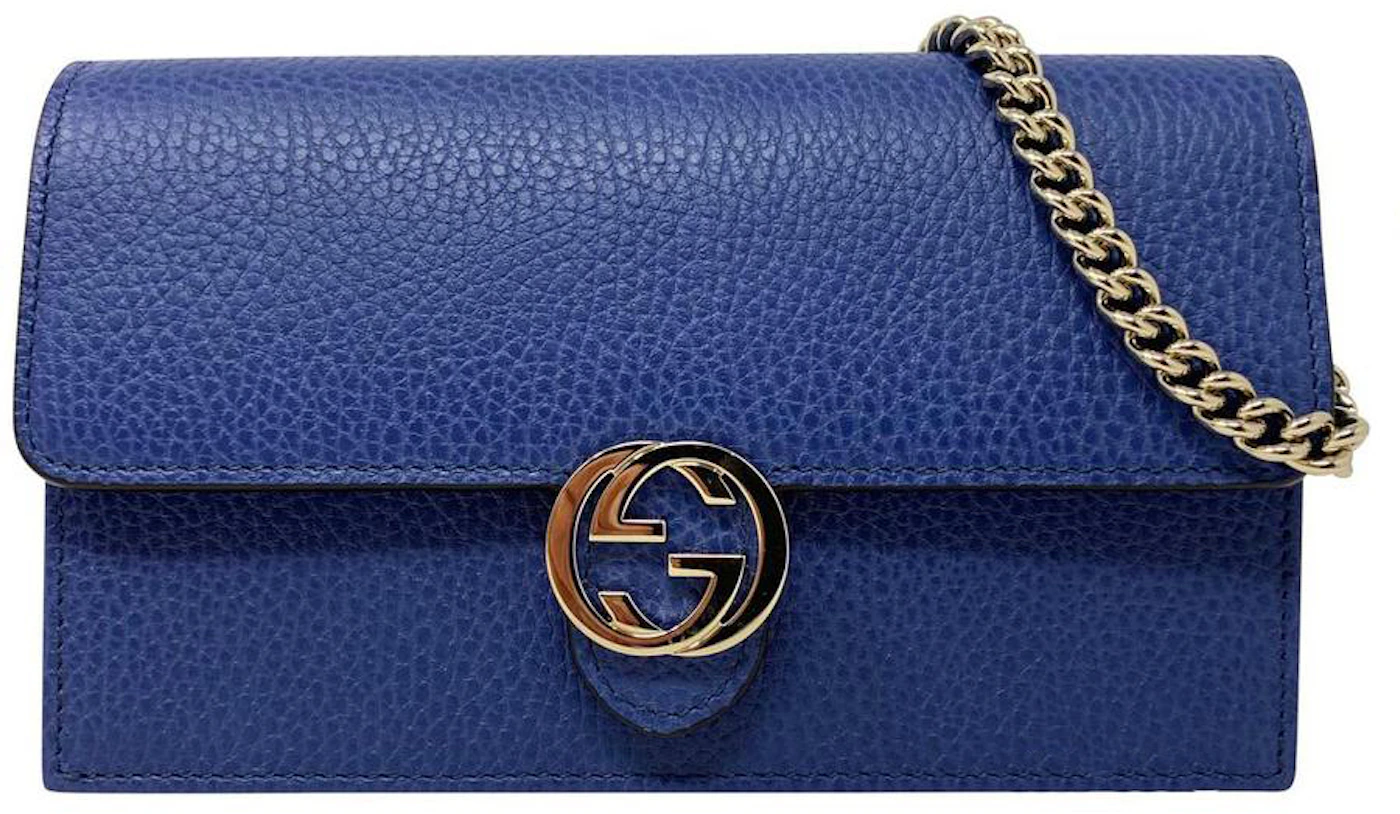 Wallet with Interlocking G in beige and blue Supreme