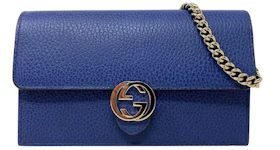 Gucci Interlocking GG Wallet On Chain (18 Card Slot) Blue