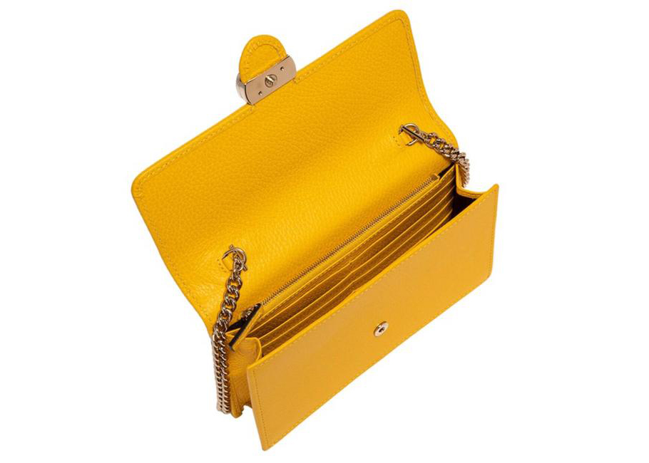 Gucci Interlocking GG Wallet on Chain Yellow