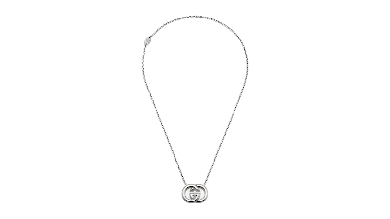 Gucci Interlocking Pendant Necklace Silver