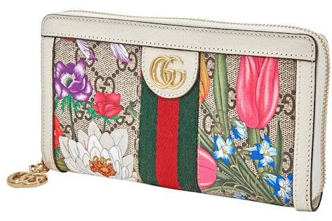 Zip Gucci Flora Wallet Gucci Ivory Flora Print Zipped Wallet Ivory