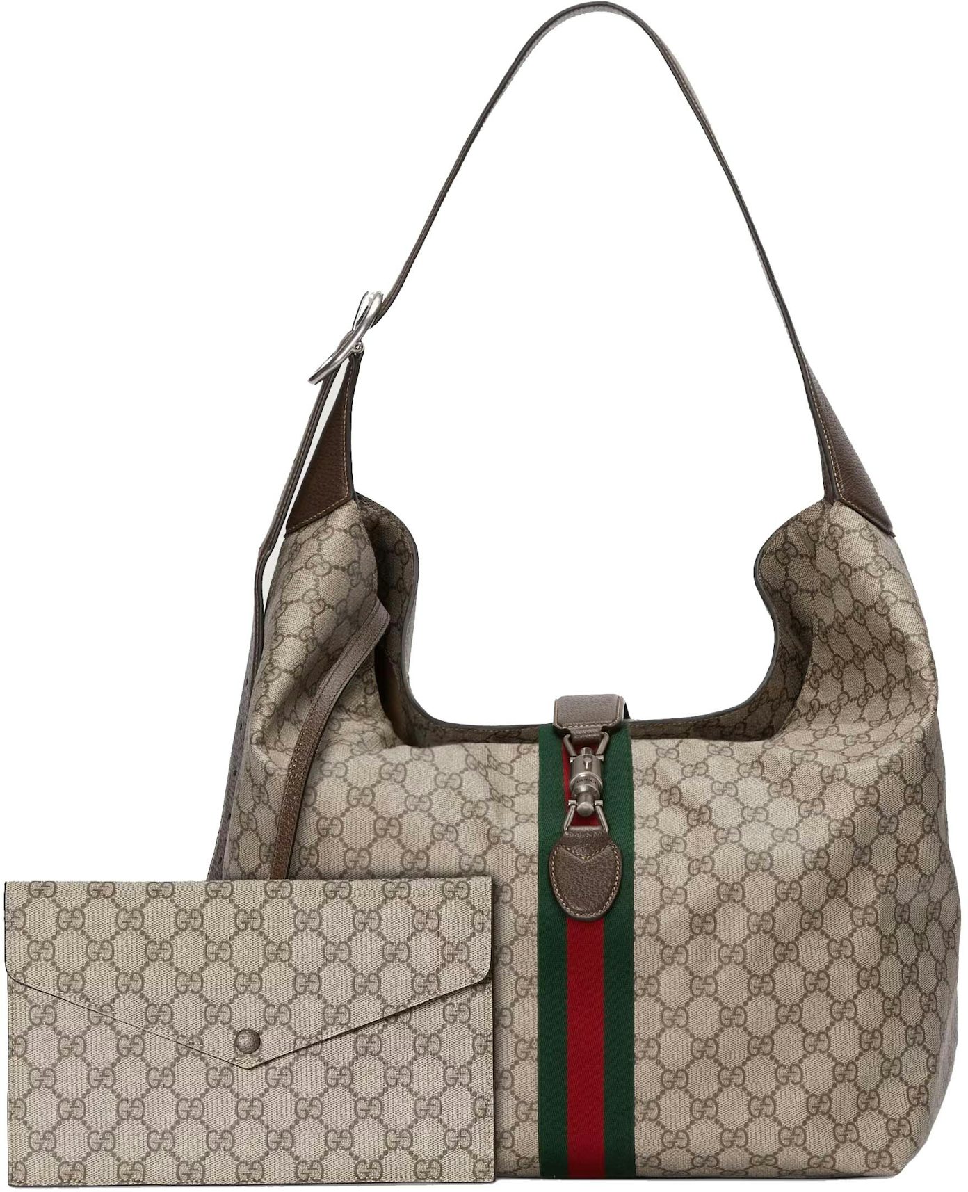 Gucci Jackie 1961 Medium Shoulder Bag Beige/Ebony in GG Supreme with  Palladium-tone - US
