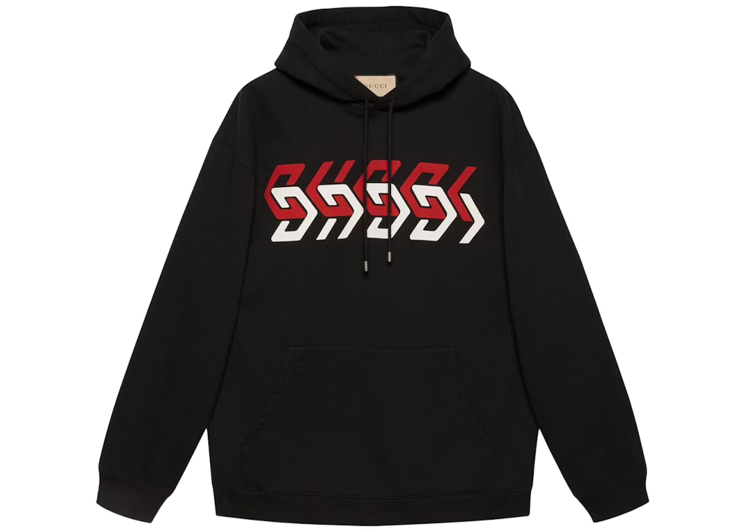 Pre-owned Gucci Jersey Sweatshirt With  Mirror Print Black