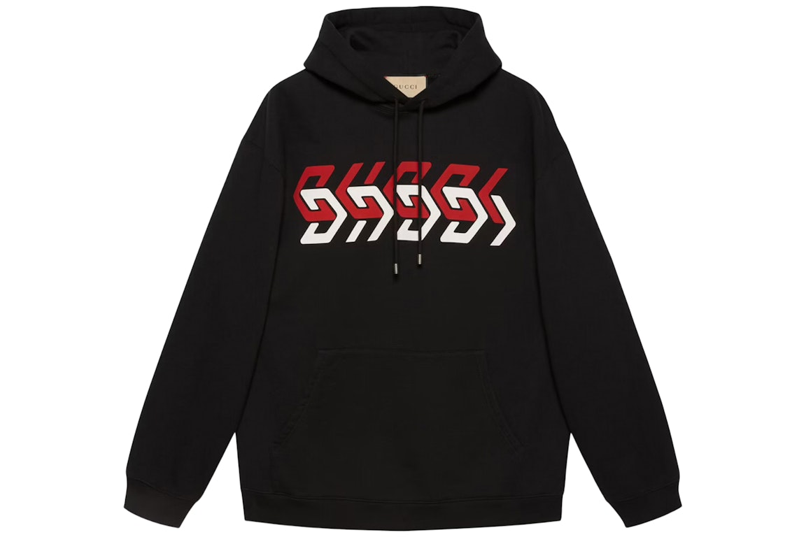 Pre-owned Gucci Jersey Sweatshirt With  Mirror Print Black