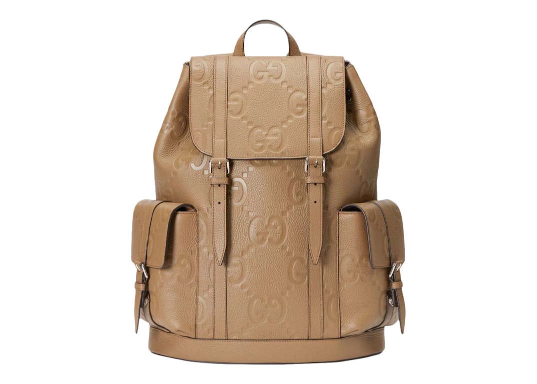 Pre-owned Gucci Jumbo Gg Backpack Taupe