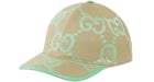 Gucci Jumbo GG Baseball Hat Beige/Green Mint