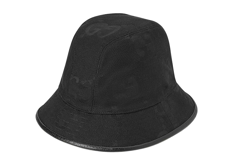 Gucci Jumbo GG Bucket Hat Black in Canvas - US