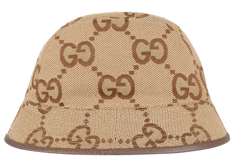 Gucci Jumbo GG Canvas Bucket Hat Camel/Ebony in Canvas US